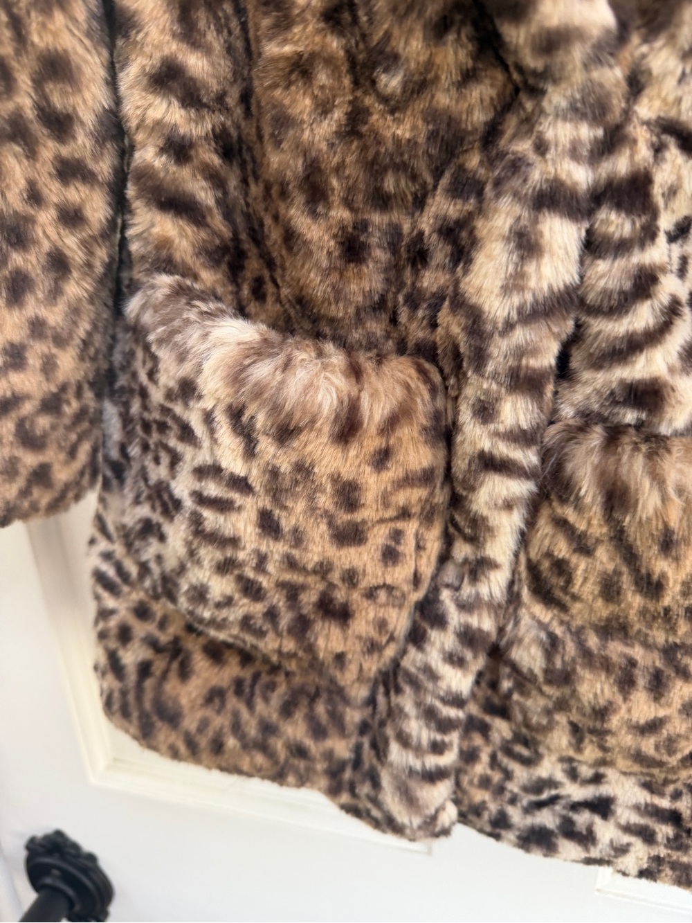 NWOT Kensie Girl 4 Leopard Print Faux Fur Warm Puffer Pea Coat - Brown - Picture 3 of 6